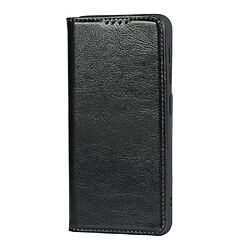 Etui en cuir véritable texture crazy horse noir pour votre Samsung Galaxy S21 5G