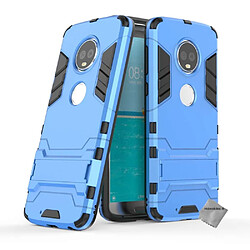 Htdmobiles Coque rigide anti choc pour Motorola Moto G6 + film ecran - BLEU CLAIR