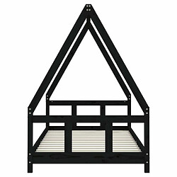 Acheter Maison Chic Lit simple Cadre de lit pour enfants,Lit d'Enfant Moderne noir 90x190 cm bois de pin massif -MN69110