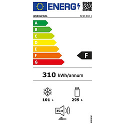 Réfrigérateur combiné 400L Froid Brassé WHIRLPOOL 69cm F, SP408001