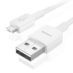 Câble Micro-USB Charge et Synchronisation Anti-nœuds 1m Original Huawei Blanc