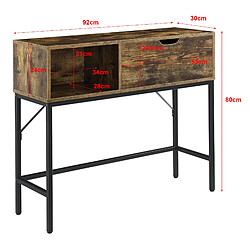 Acheter Table console Tranemo 92 x 30 x 80 cm Effet bois foncé Noir [en.casa]