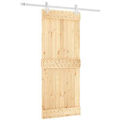 vidaXL Porte coulissante et kit de quincaillerie 85x210 cm pin massif