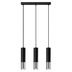 Luminaire Center Suspension Loopez Acier Chrom,noir 3 ampoules 90cm