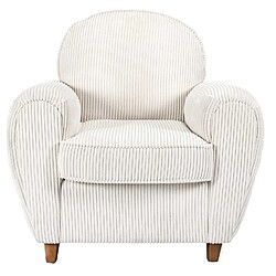 Avis The Home Deco Factory Fauteuil club en tissu côtelé Drammen - Beige