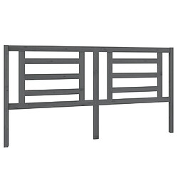 Maison Chic Tête de lit scandinave pour lit adulte,Meuble de chambre Gris 186x4x100 cm Bois de pin massif -MN24958