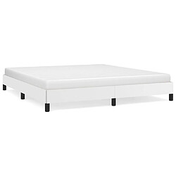 Maison Chic Lit adulte - Lit simple Cadre de lit,Structure du lit Contemporain Blanc 160x200 cm Similicuir -MN70573