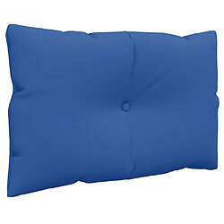 Avis vidaXL Coussins de palette lot de 2 bleu royal tissu