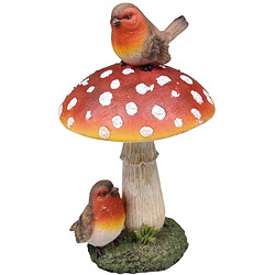 Farmwood Animals Champignon avec oiseaux en résine 8 x 16 cm.