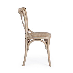 Avis Mes Chaise bistrot 50,5x52x87 cm en bois et rotin naturel - KNEI