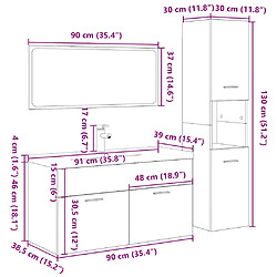 vidaXL Ensemble de meubles de salle de bain 4 pcs chêne sonoma pas cher