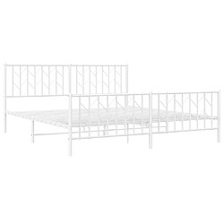 Acheter Maison Chic Cadre/structure de lit métal et tête de lit + pied de lit pour adulte - Lit Moderne Chambre blanc 183x213cm -MN25394