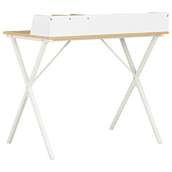 Acheter Maison Chic Bureau,Table de travail,bureau de travail pour chambre Blanc et naturel 80x50x84 cm -GKD59278