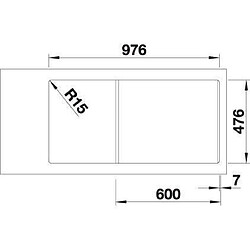 Acheter BLANCO Andano XL6S-IF - evier - Inox satine - 1 cuve - egouttoir a gauche - vidage auto - siphon inclus - cuvette Inox