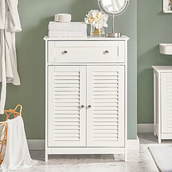 SoBuy FRG238-W Meuble Bas de Salle de Bain Armoire Toilette Buffet Commode