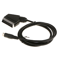 1,8 M / 6ft RGB Péritel Câble AV Cord Stereo Sound TV Pour Sega Saturn SS Consoles De Jeux - Noir pas cher