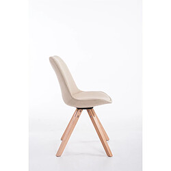 Avis Decoshop26 Chaise de salle à manger design scandinave en tissu crème et pieds en bois clair forme carré 10_0003457