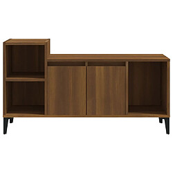 Maison Chic Meuble TV scandinave - Banc TV pour salon Chêne marron 100x35x55 cm Bois d'ingénierie -MN47760 pas cher