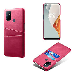 Coque en TPU + PU avec double porte-cartes rose pour votre OnePlus Nord N100