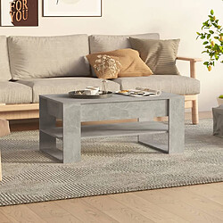 Maison Chic Table basse,Table Console Table d'appoint, Table pour salon Gris béton 102x55x45 cm Bois d'ingénierie -MN79161