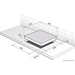 Table de cuisson mixte gaz et induction 65cm 4 feux noir - dpi7602bm - DE DIETRICH pas cher