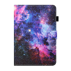 Etui en PU texture croisée avec support et porte-cartes ciel étoilé pour votre Apple iPad mini (2021)