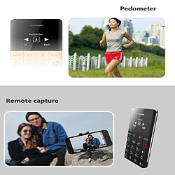 Wewoo Mini Telephone portable or Carte Téléphone Mobile, Réseau: 2G, 5.5mm Ultra Mince Poche Mini Téléphone, 0.96 pouces, Clavier QWERTY, BT, Podomètre, Notificateur À Distance, Musique MP3, Capture À Distance pas cher