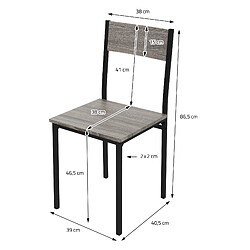 Acheter ML-Design 4 Pièces meubles salle à manger cuisine table chaises banc chêne-gris MDF/acier