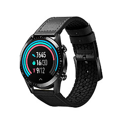 Bracelet en PU + silicone Couche supérieure de 22 mm noir pour votre Huawei Watch GT 2 Pro 46mm