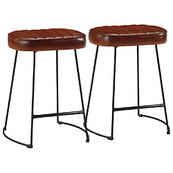 vidaXL Tabourets de bar lot de 2 marron foncé 40x29,5x53 cm