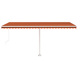 Acheter vidaXL Auvent manuel rétractable avec LED 500x300 cm Orange et marron