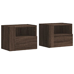 vidaXL Tables de chevet murales 2 pcs chêne marron 45x30x35 cm