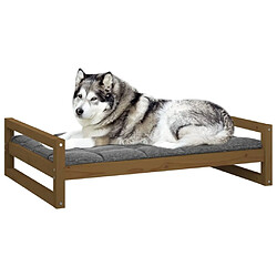 Avis vidaXL Lit pour chien Marron miel 105,5x75,5x28 cm Bois de pin solide