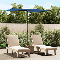 vidaXL Parasol de jardin avec mât en aluminium 180x110 cm Bleu azuré