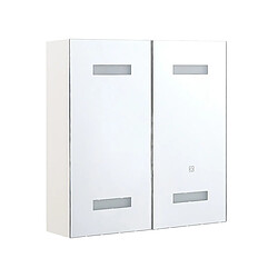 Beliani Armoire de toilette blanche avec miroir LED 60 x 60 cm TALAGAPA