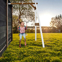 AXI Portique mural en Bois FSC BLANC / Marron avec Balançoire Enfant | Balançoire pour l'extérieur / le jardin pas cher