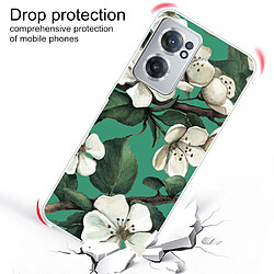 Coque en TPU anti-scratch, IMD, fleurs blanches pour votre OnePlus Nord CE 2 5G