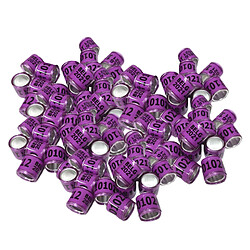 100Pcs 2021 Aluminium Bird Dove Racing Pigeon Jambes Bandes Violet pas cher