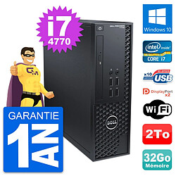 PC Dell Precision T1700 SFF Intel i7-4770 RAM 32Go Disque 2To Windows 10 Wifi - Occasion