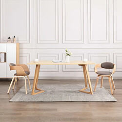 Maison Chic Lot de 2 Chaises à manger modernes,Chaises à dîner bois courbé et tissu taupe -MN24140