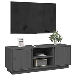 Acheter Maison Chic Meuble TV scandinave - Banc TV pour salon Gris 110x35x40,5 cm Bois de pin massif -MN18368