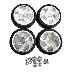 4 Pièces 1/10 Jante De Roue Et Pneus Pour Modèle WPL D12 Accessoires De Bricolage Sur Chenilles Argent B