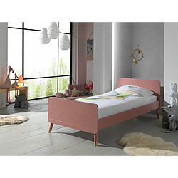 Avis Mes Lit 1 place 90x200 cm avec sommier rose - GAMAY