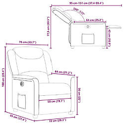 vidaXL Fauteuil inclinable électrique Vert foncé Tissu pas cher