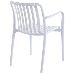 Pegane Lot de 4 fauteuils en polypropylène coloris blanc - Longueur 55,5 x profondeur 57,5 x hauteur 81 cm