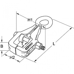 KS TOOLS 140.2425 Pince de traction pour box, modèle BZK, bras inégal