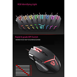 Universal Souris câblée gaming 7 boutons 4000dpi 8 niveaux LED optique USB optique de précision 9 boutons lampe d'aspiration avec câble 1.8M | niveau pas cher