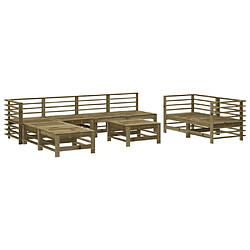 Maison Chic Salon de jardin 9 pcs - Table et chaises d'extérieur - Mobilier/Meubles de jardin Moderne bois de pin imprégné -MN81887