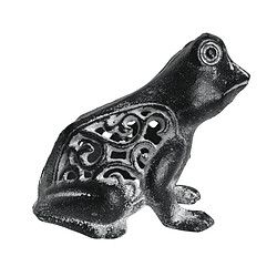 L'Héritier Du Temps Grenouille à Poser Décoration Animale Statuette Sculpture en Fonte Patinée Grise 8,50x10x11cm