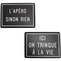 Amadeus Plaques décoratives en métal Apéro (Lot de 2).